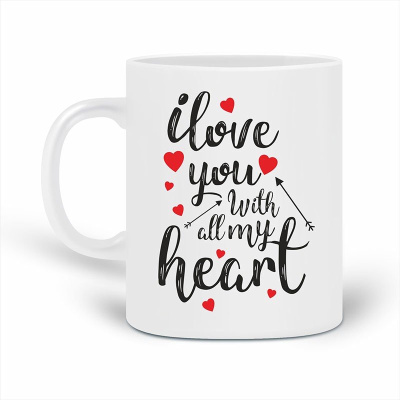 Stylish Coffee Mug - I Love you with all my Heart