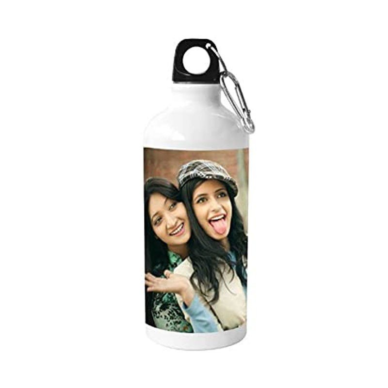 Personalized Photo Printed Sipper Water Bottle – White