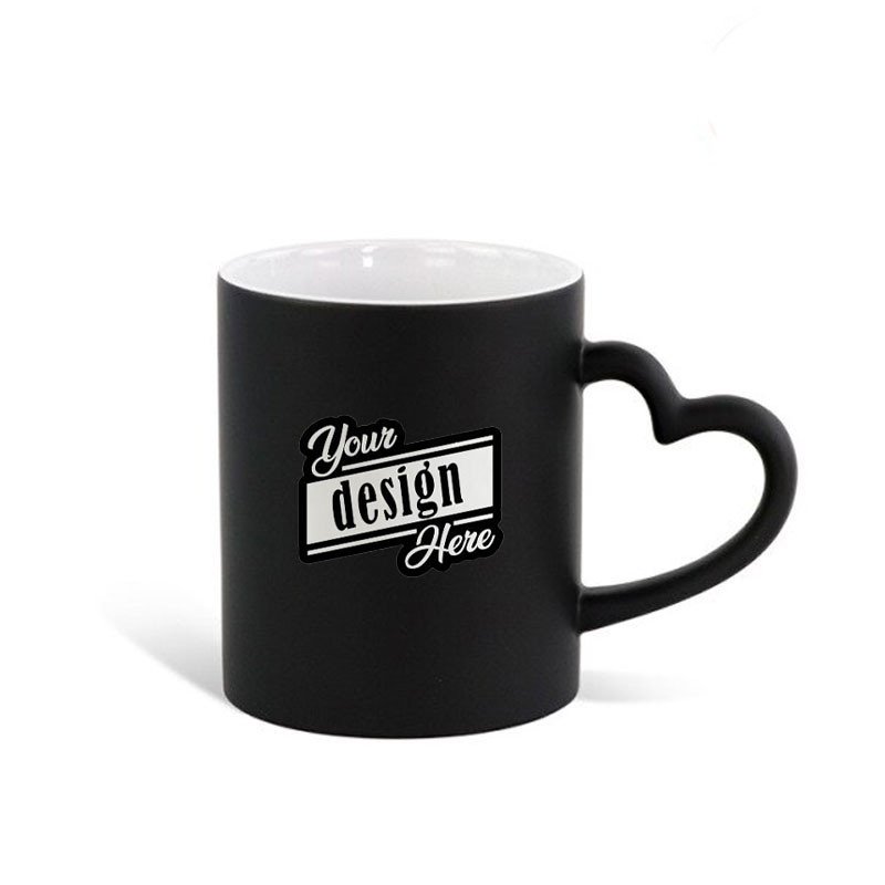 Topgud Exclusive Personalized Photo Mug For Your loved Ones -Full Black heart handle mug