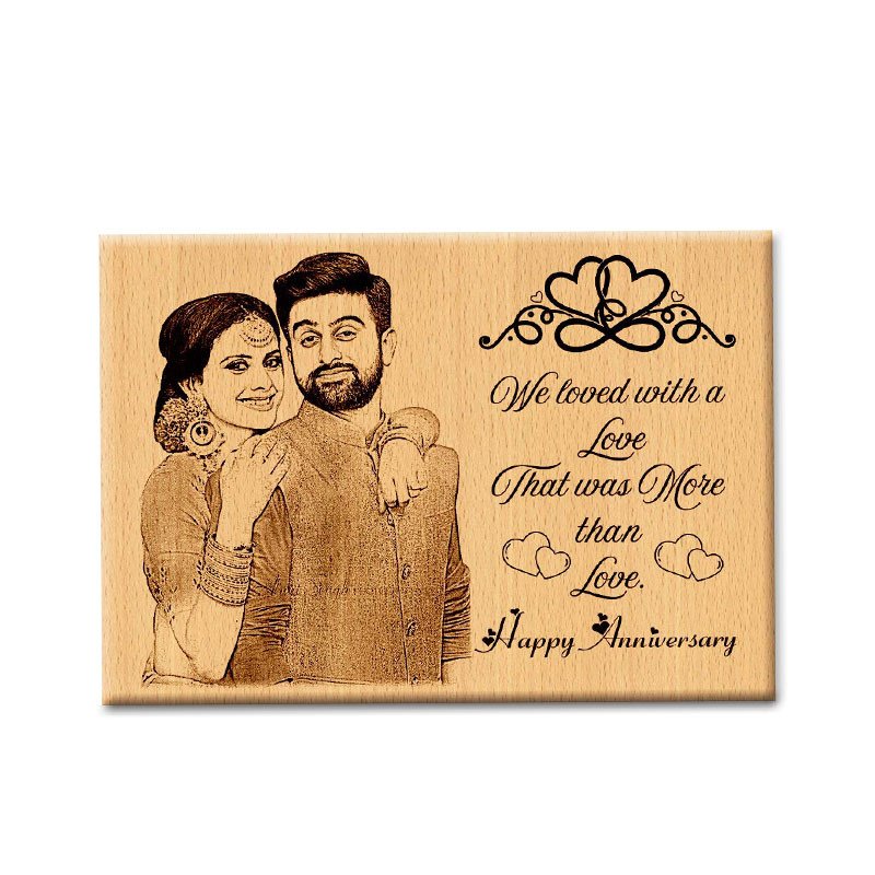 Personalized Photo On Wood | Wooden Engraving Photo Frame - Anniversary Gift