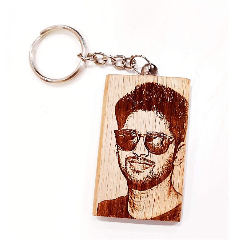 Wooden Personalized Photo Keychain