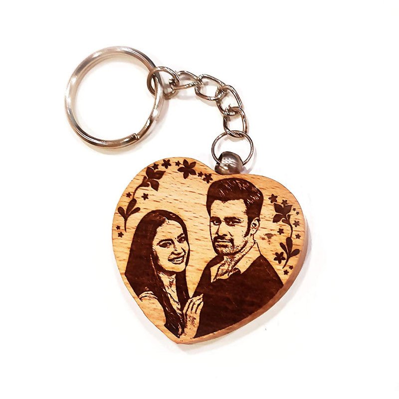 Wooden Personalized Photo Keychain