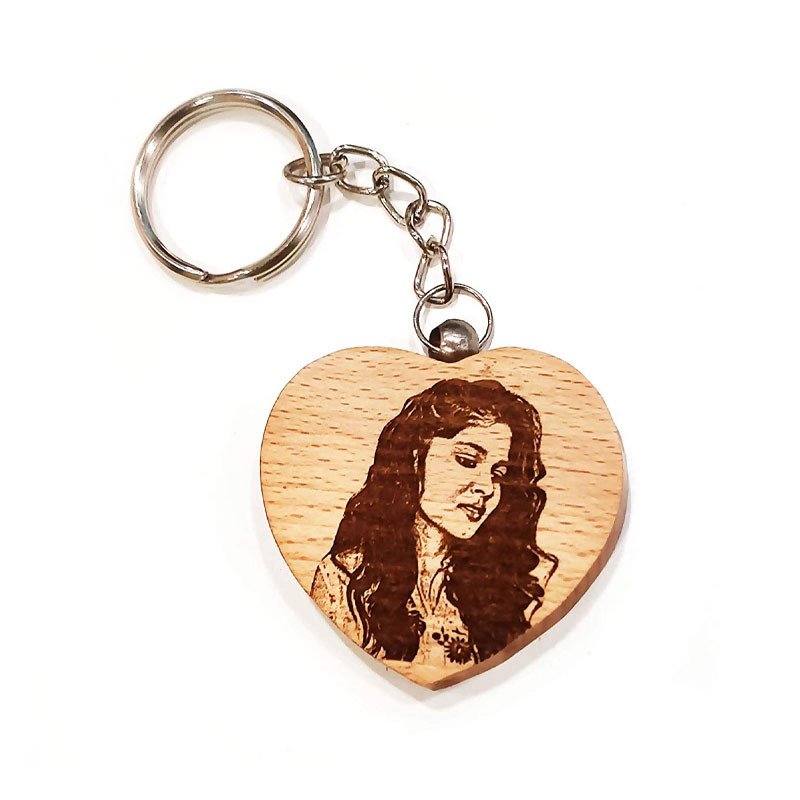 Wooden Personalized Photo Keychain