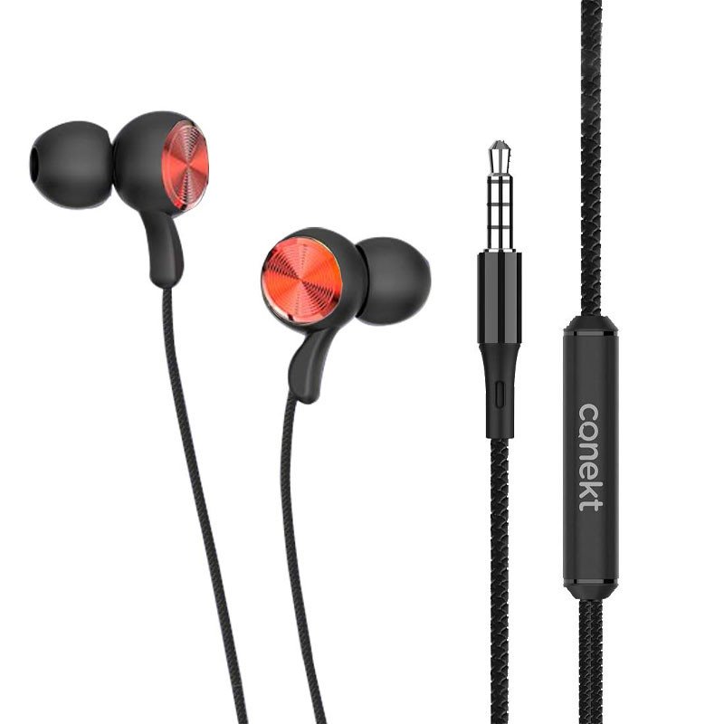 Conekt M11 Pop Wired Earphones with HD Sound, Multi-Function Button, in-line Mic Tangle Free Cable Metal Ear Shell (Pink)