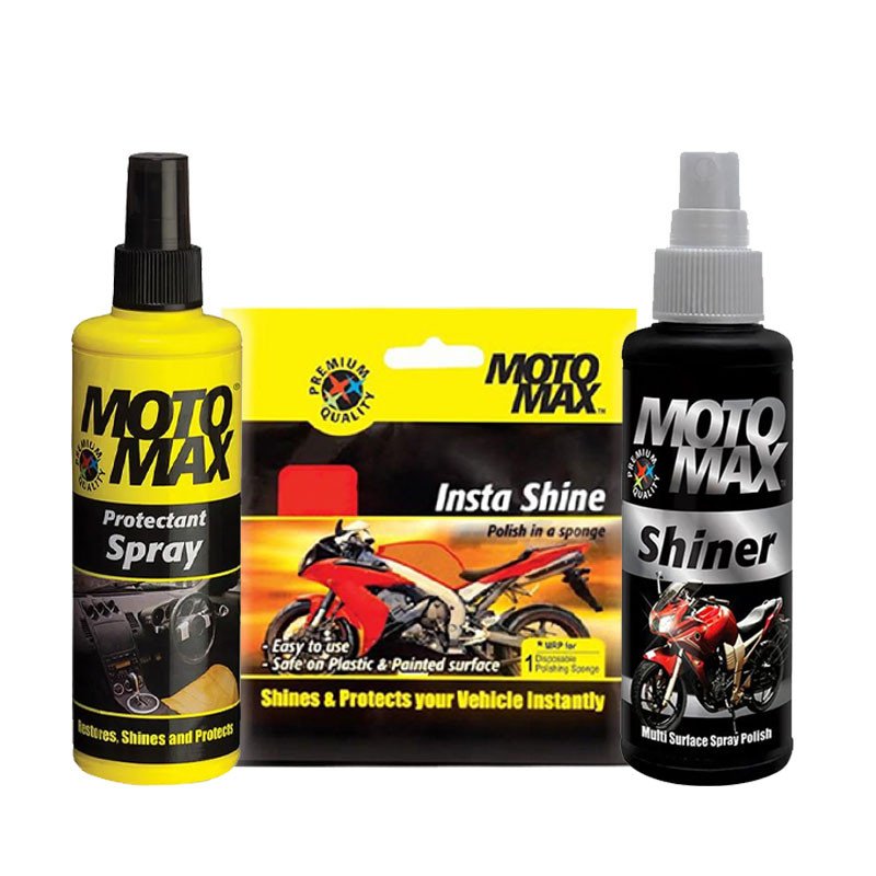 Motomax Protectant and Shinner and insta shine sponge