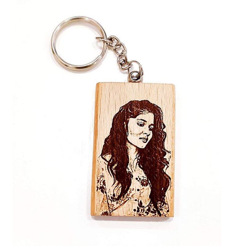 Wooden Personalized Photo Keychain